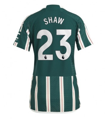 Manchester United Luke Shaw #23 Replica Away Stadium Shirt for Women 2023-24 Short Sleeve